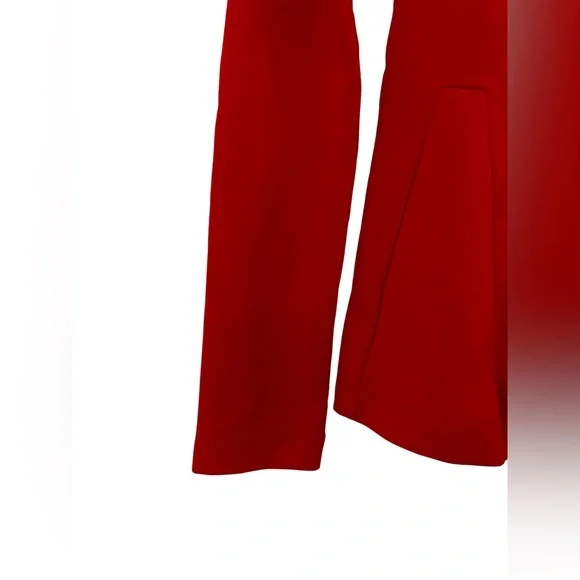 NWOT! Luxury Designer Carmen Marc Valvo Red Long-Sleeve Peplum Top Flattering XS - Picture 4 of 10